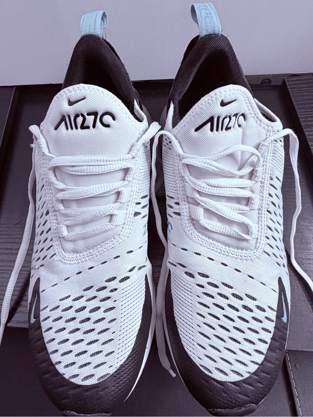 Nike Kids Air270 White and Black Lightweight Sneakers